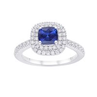 Anello Gazzola Gioielli Donna in Oro bianco Zaffiro blu AN-CUSH-1-13-Z-CUSH-N6X6-DF-VS
